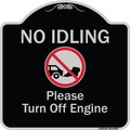 Signmission Designer Series-No Idling Please Turn Off Engine With Graphic, 18" x 18", BS-1818-9829 A-DES-BS-1818-9829